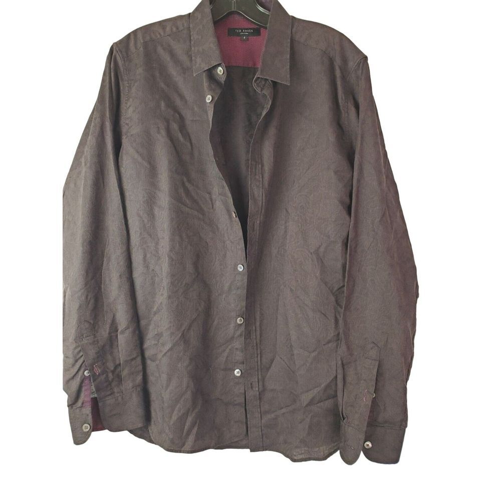 Ted Baker London Women's‎ Striped Button Down Dress Shirt Purple Size 4